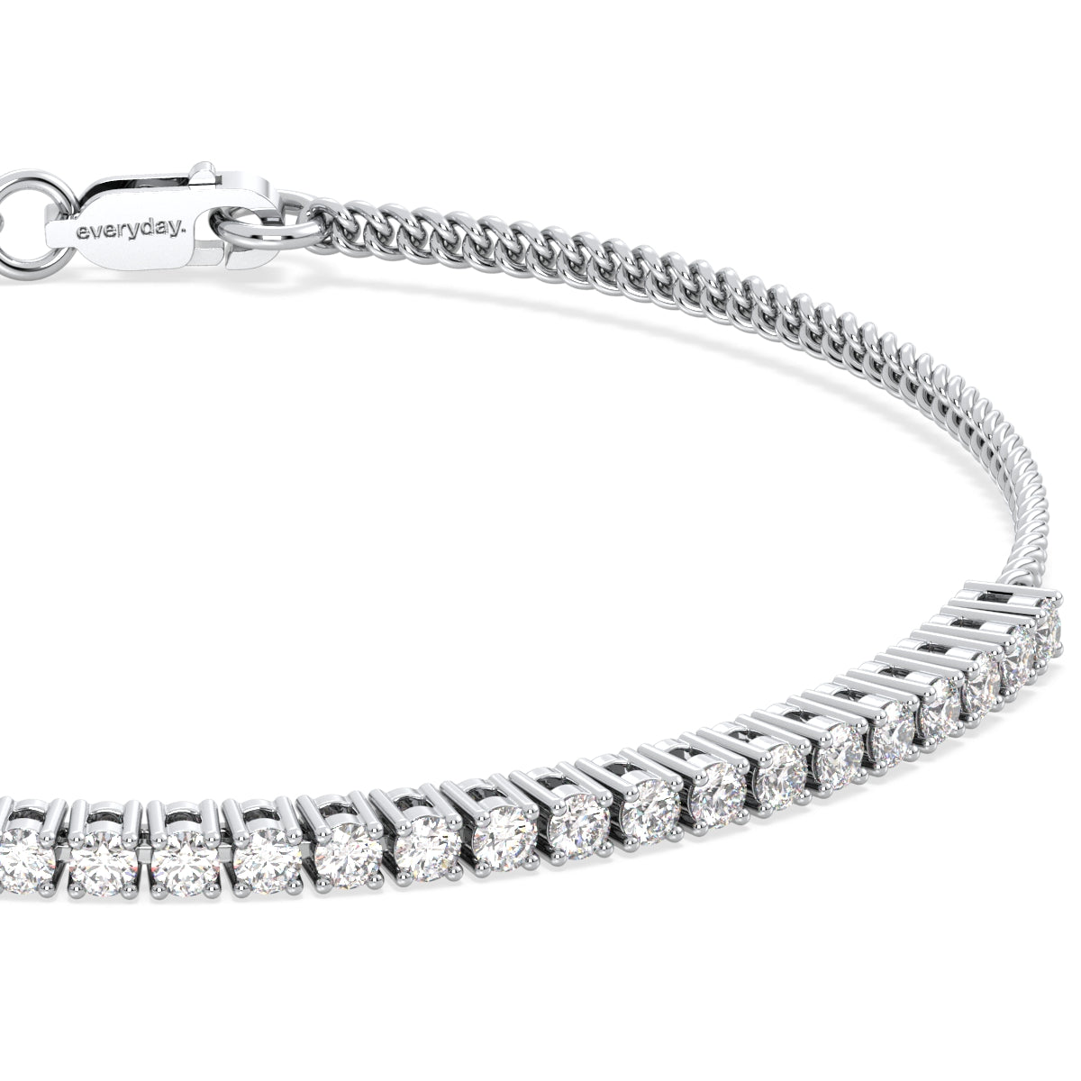 THEODORA ROUND CUT LAB GROWN DIAMOND HALF TENNIS BRACELET, GOLD