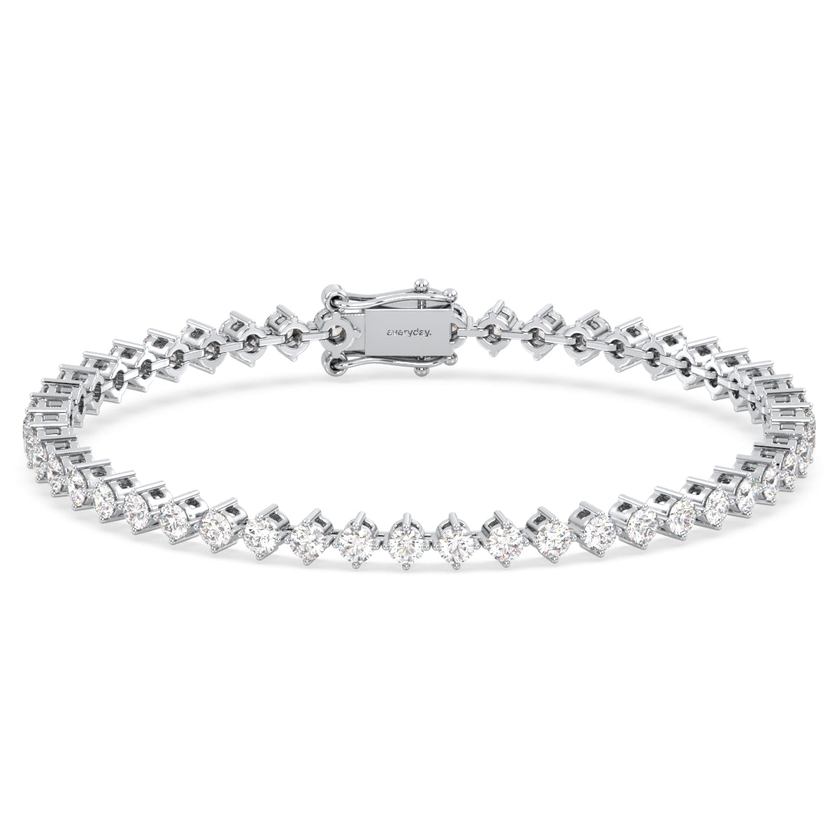 THEODORA DIAGONALLY SET PRINCESS CUT LAB GROWN DIAMOND TENNIS BRACELET, GOLD