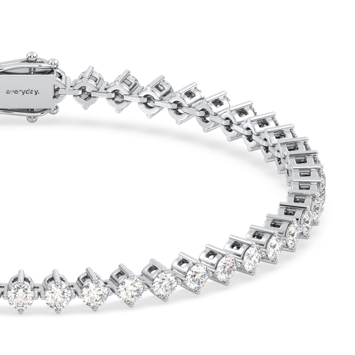 THEODORA DIAGONALLY SET PRINCESS CUT LAB GROWN DIAMOND TENNIS BRACELET, GOLD