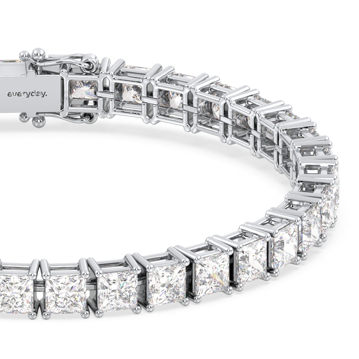 THEODORA CLASSIC PRINCESS CUT LAB GROWN DIAMOND TENNIS BRACELET, GOLD