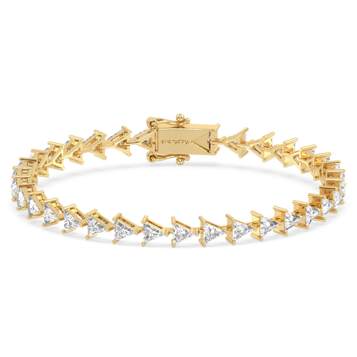 THEODORA CLASSIC TRIANGULAR CUT LAB GROWN DIAMOND TENNIS BRACELET, GOLD