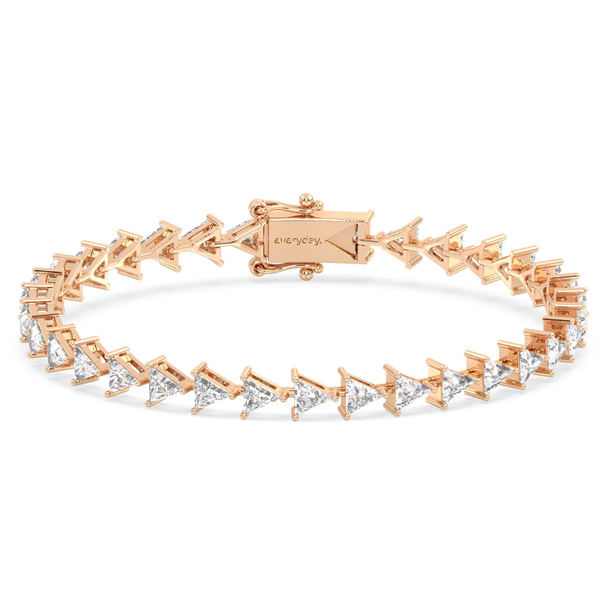 THEODORA CLASSIC TRIANGULAR CUT LAB GROWN DIAMOND TENNIS BRACELET, GOLD