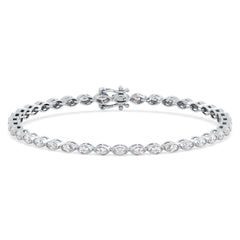 THEODORA BEZEL SET MARQUISE CUT LAB GROWN DIAMOND TENNIS BRACELET, GOLD