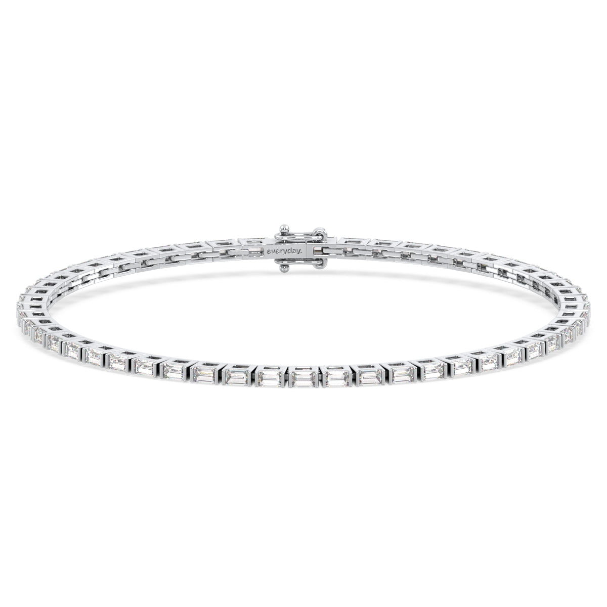 THEODORA CHANNEL SET BAGUETTE CUT LAB GROWN DIAMOND TENNIS BRACELET, GOLD