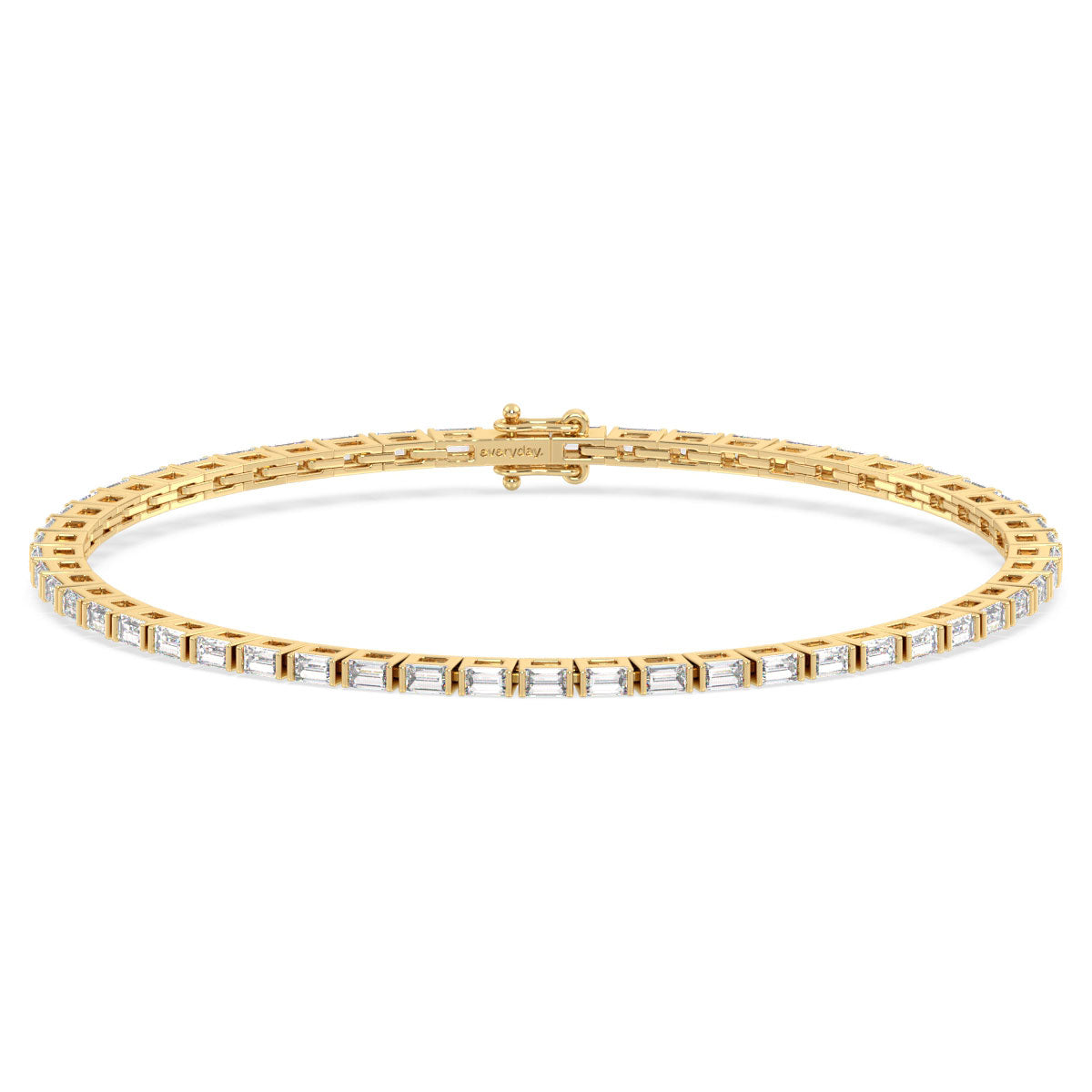 THEODORA CHANNEL SET BAGUETTE CUT LAB GROWN DIAMOND TENNIS BRACELET, GOLD