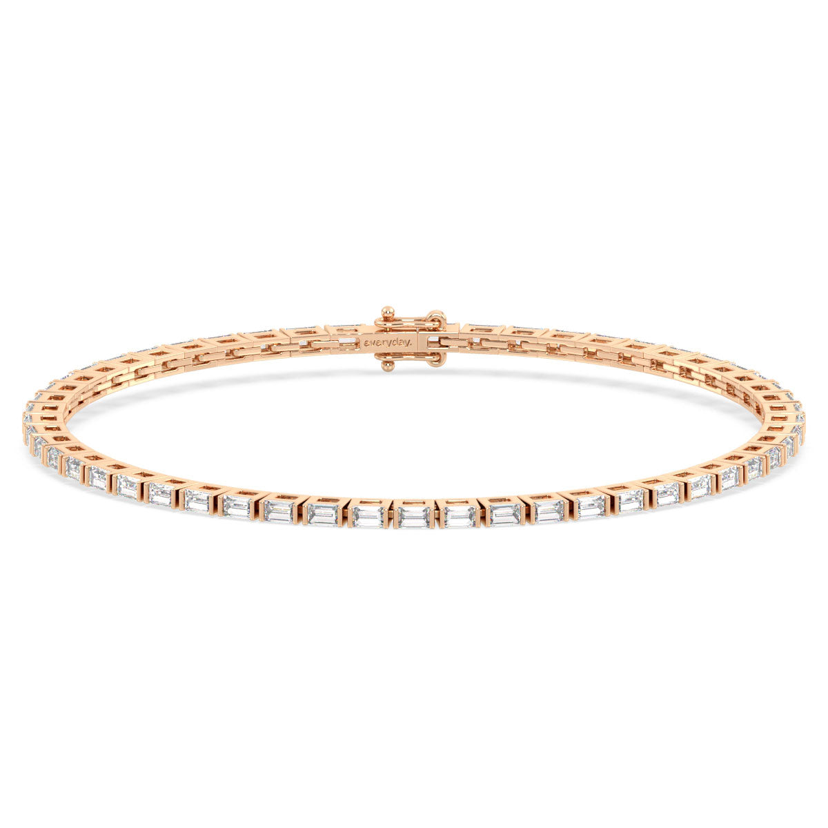 THEODORA CHANNEL SET BAGUETTE CUT LAB GROWN DIAMOND TENNIS BRACELET, GOLD