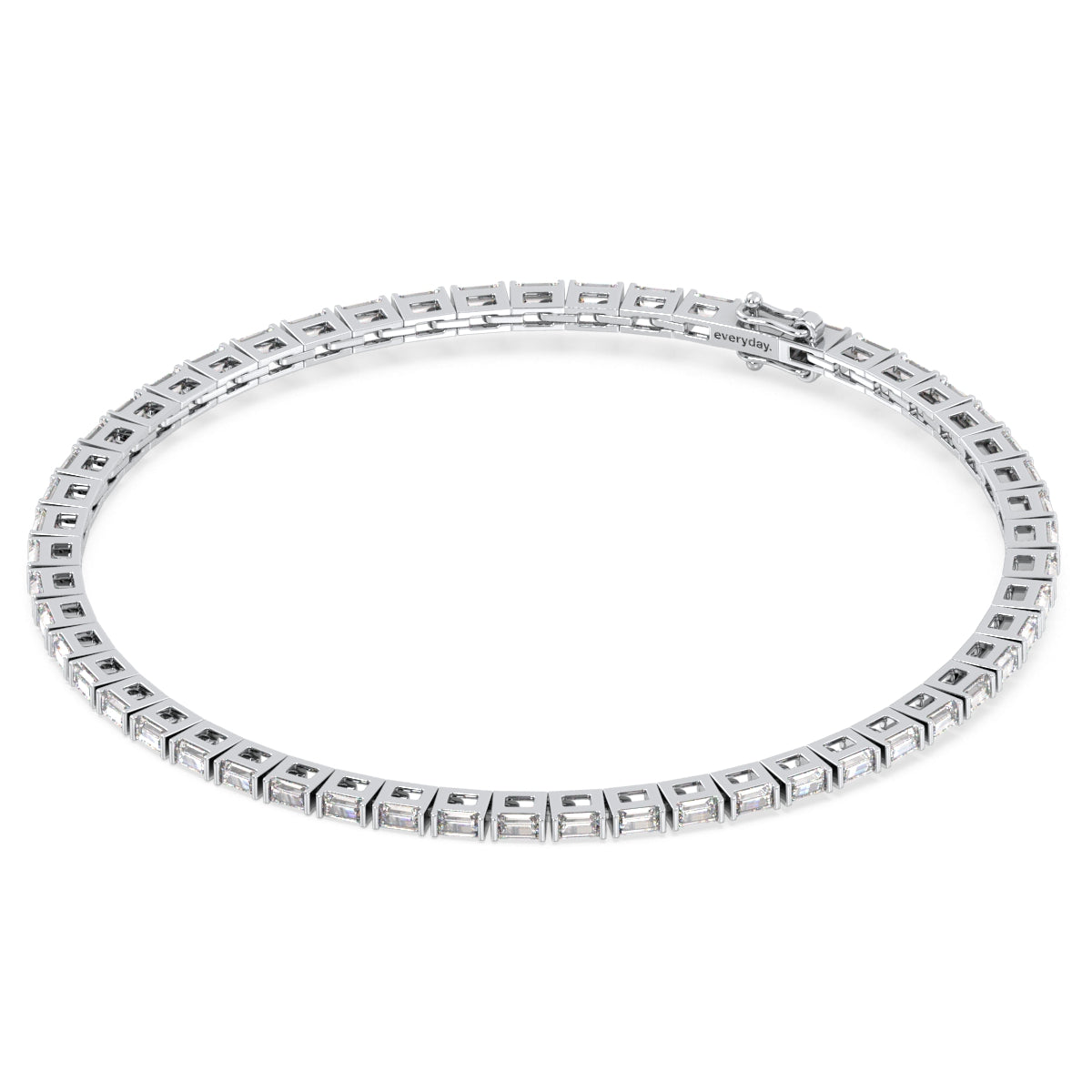 THEODORA CHANNEL SET BAGUETTE CUT LAB GROWN DIAMOND TENNIS BRACELET, GOLD