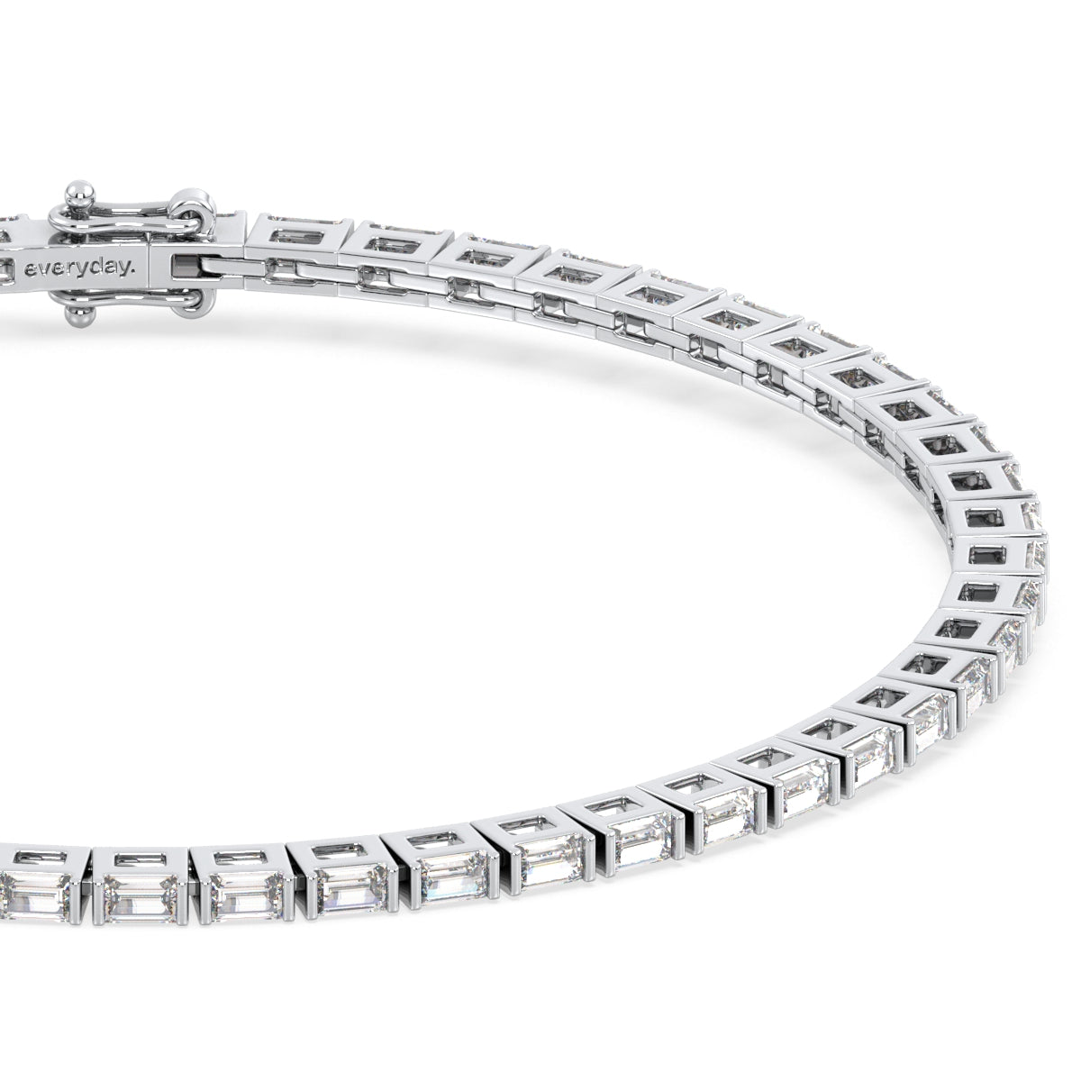 THEODORA CHANNEL SET BAGUETTE CUT LAB GROWN DIAMOND TENNIS BRACELET, GOLD