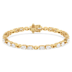 THEODORA OVAL CUT LAB GROWN DIAMOND TENNIS BRACELET WITH GOLD LINKS