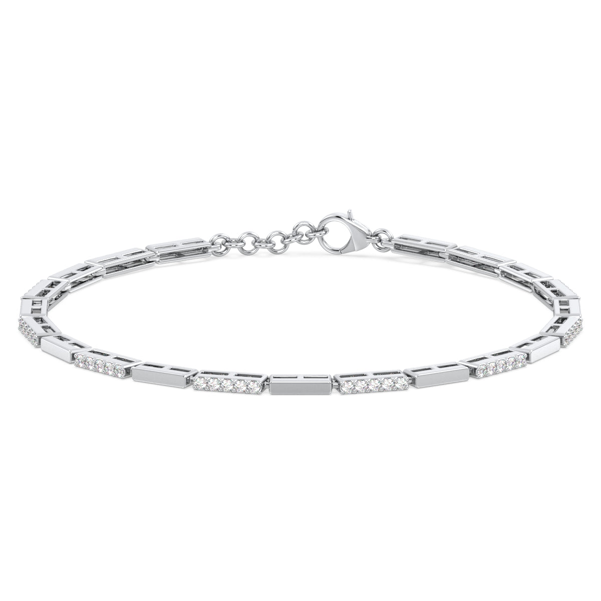 THEODORA DAINTY ROUND CUT LAB GROWN DIAMOND TENNIS BRACELET, GOLD