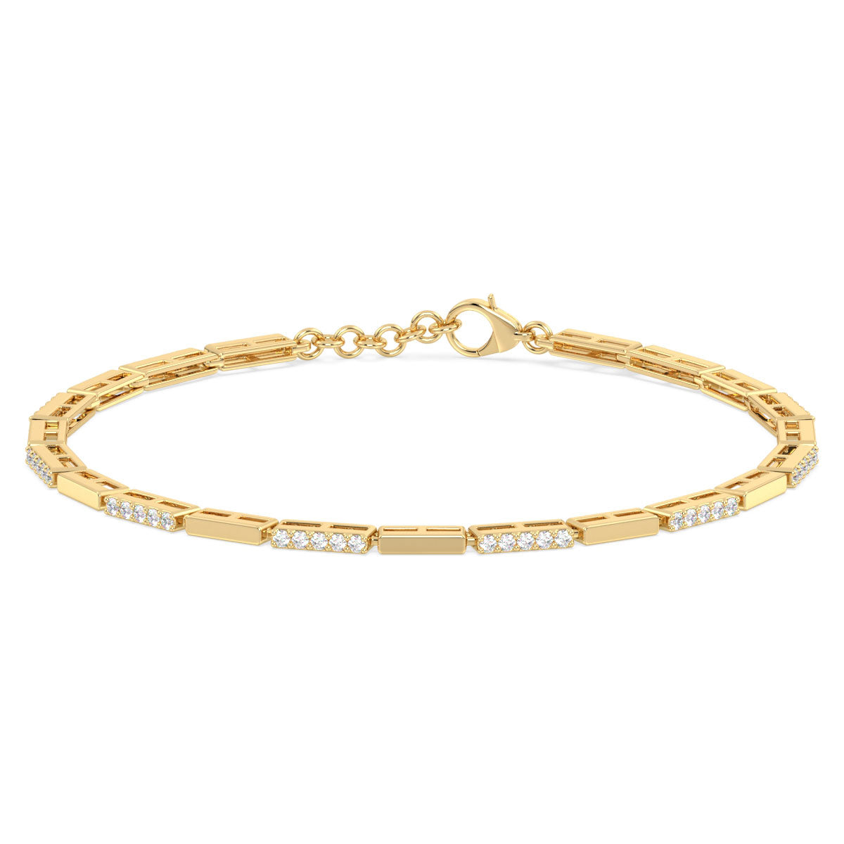 THEODORA DAINTY ROUND CUT LAB GROWN DIAMOND TENNIS BRACELET, GOLD