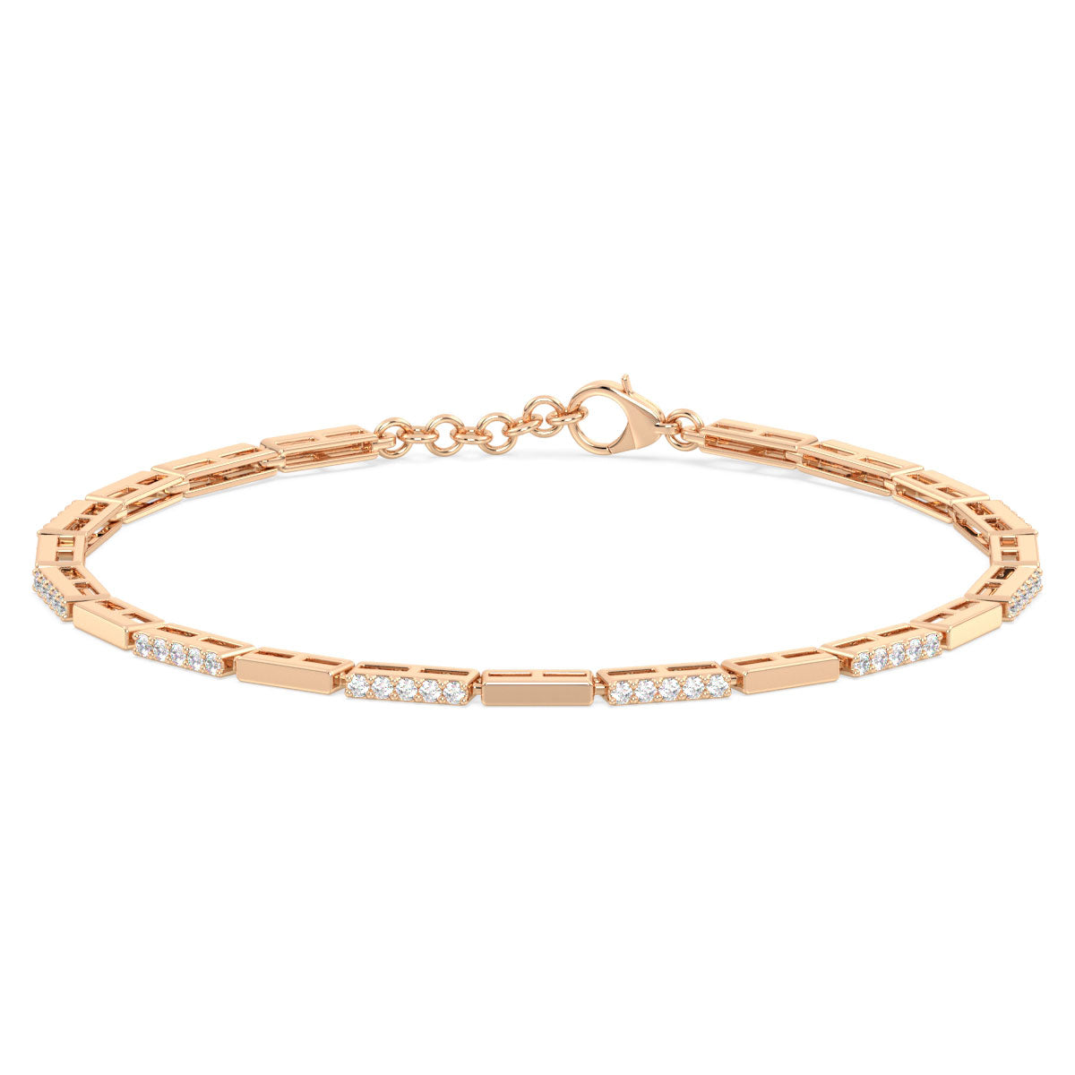 THEODORA DAINTY ROUND CUT LAB GROWN DIAMOND TENNIS BRACELET, GOLD