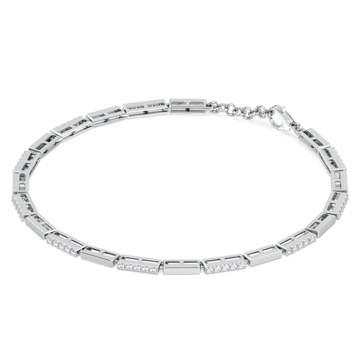 THEODORA DAINTY ROUND CUT LAB GROWN DIAMOND TENNIS BRACELET, GOLD