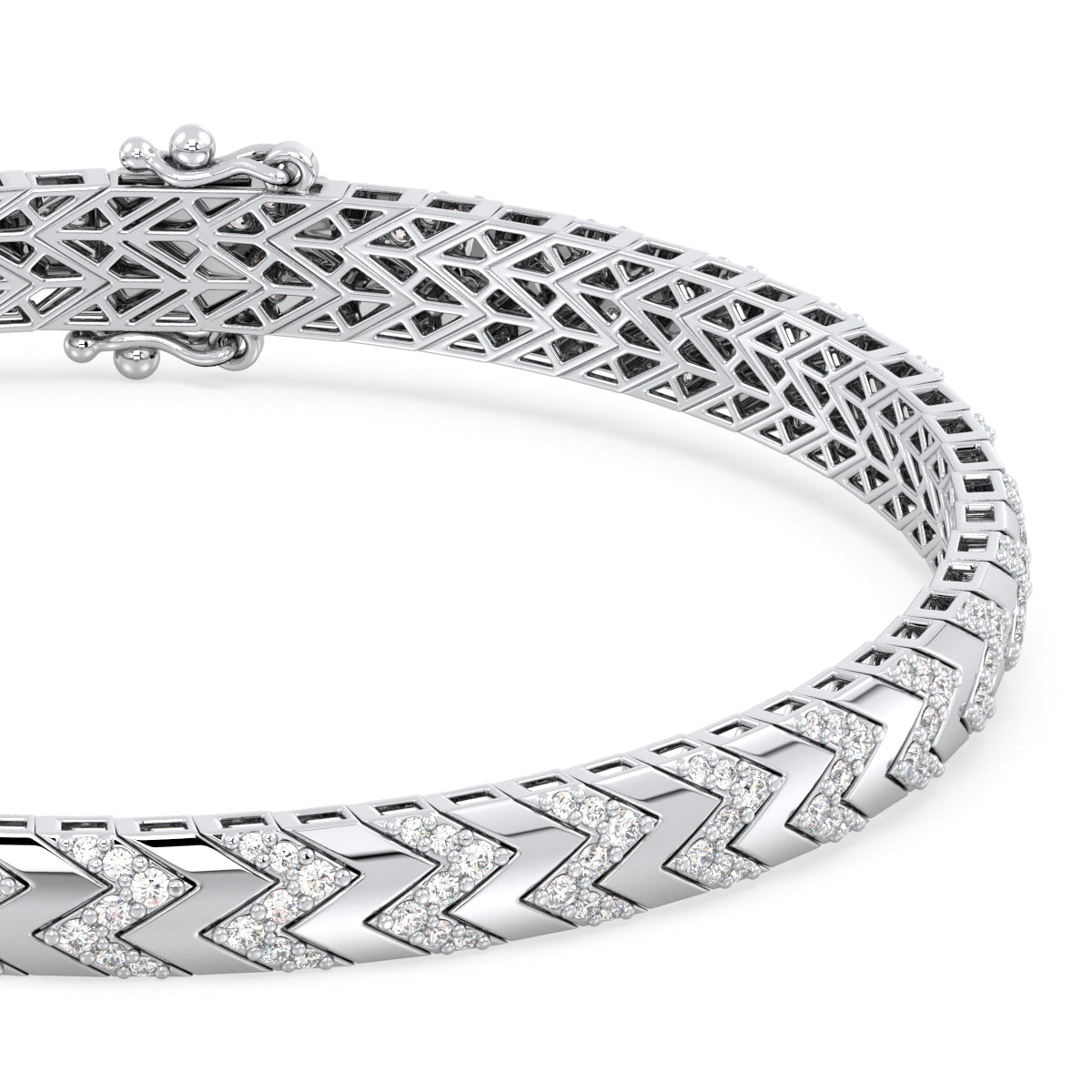 CLARETTE CHEVRON LAB GROWN DIAMOND ELEGANT BRACELET, GOLD