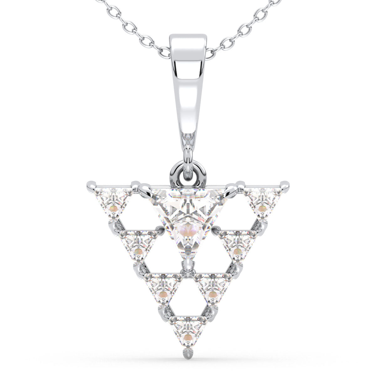 DAMAS TRIANGLE CUT LAB GROWN DIAMOND ELEGANT PENDANT, GOLD