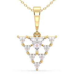 DAMAS TRIANGLE CUT LAB GROWN DIAMOND ELEGANT PENDANT, GOLD