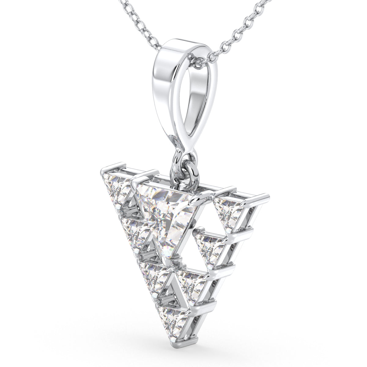 DAMAS TRIANGLE CUT LAB GROWN DIAMOND ELEGANT PENDANT, GOLD