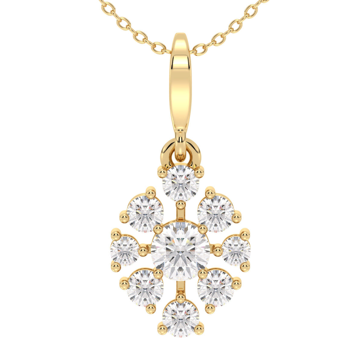 CLARETTE LAB GROWN ROUND CUT DIAMOND QUIRKY PENDANT, GOLD