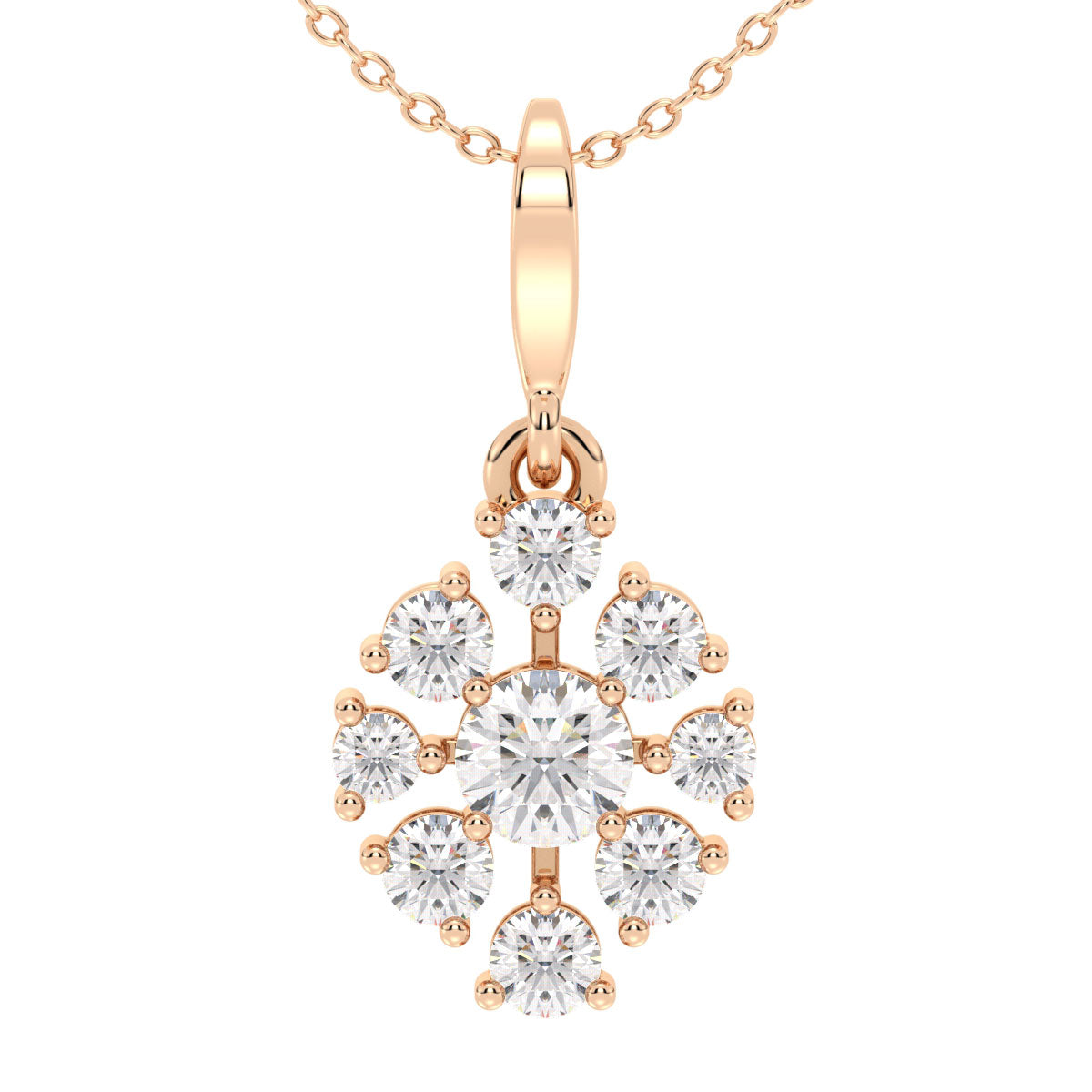 CLARETTE LAB GROWN ROUND CUT DIAMOND QUIRKY PENDANT, GOLD