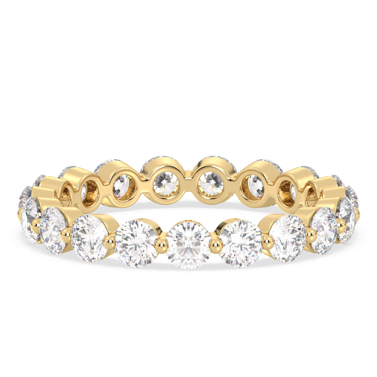 THEA ROUND CUT LAB GROWN DIAMOND ELEGANT ETERNITY STACKABLE RING, GOLD