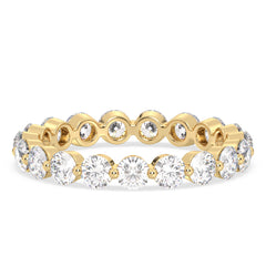 THEA ROUND CUT LAB GROWN DIAMOND ELEGANT ETERNITY STACKABLE RING, GOLD