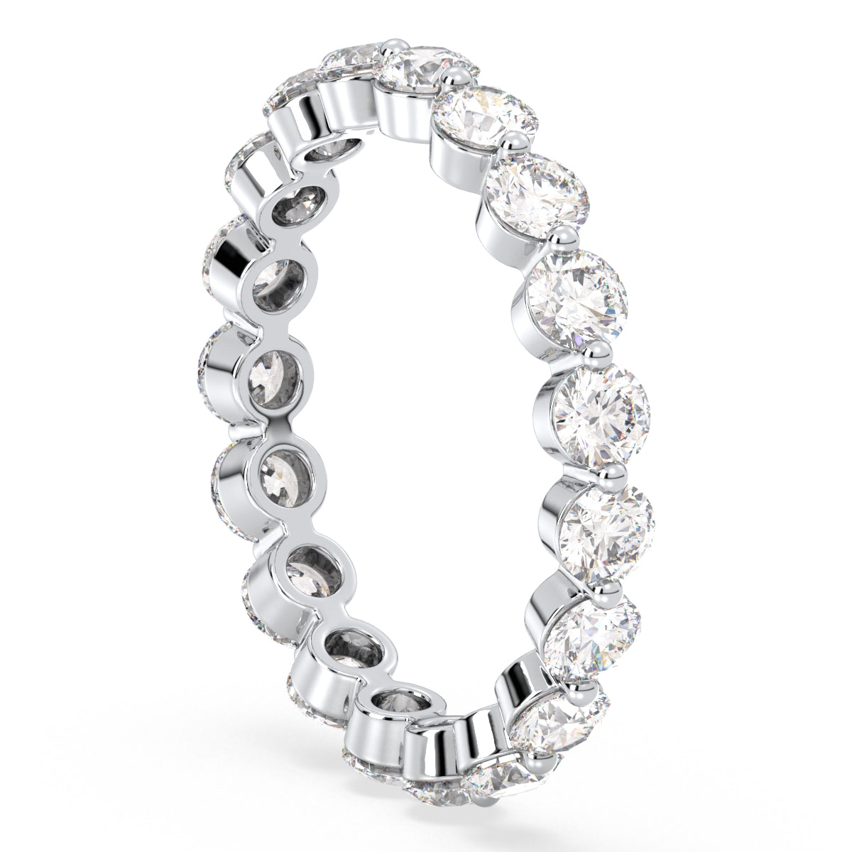 THEA ROUND CUT LAB GROWN DIAMOND ELEGANT ETERNITY STACKABLE RING, GOLD