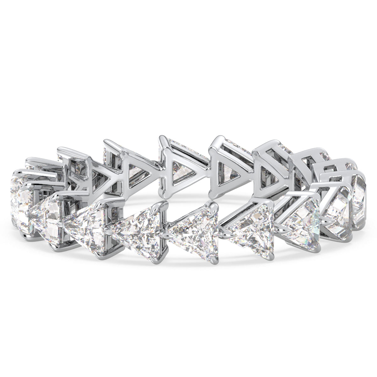 ROSE TRIANGLE CUT LAB GROWN DIAMOND ETERNITY STACKABLE WEDDING RING, GOLD