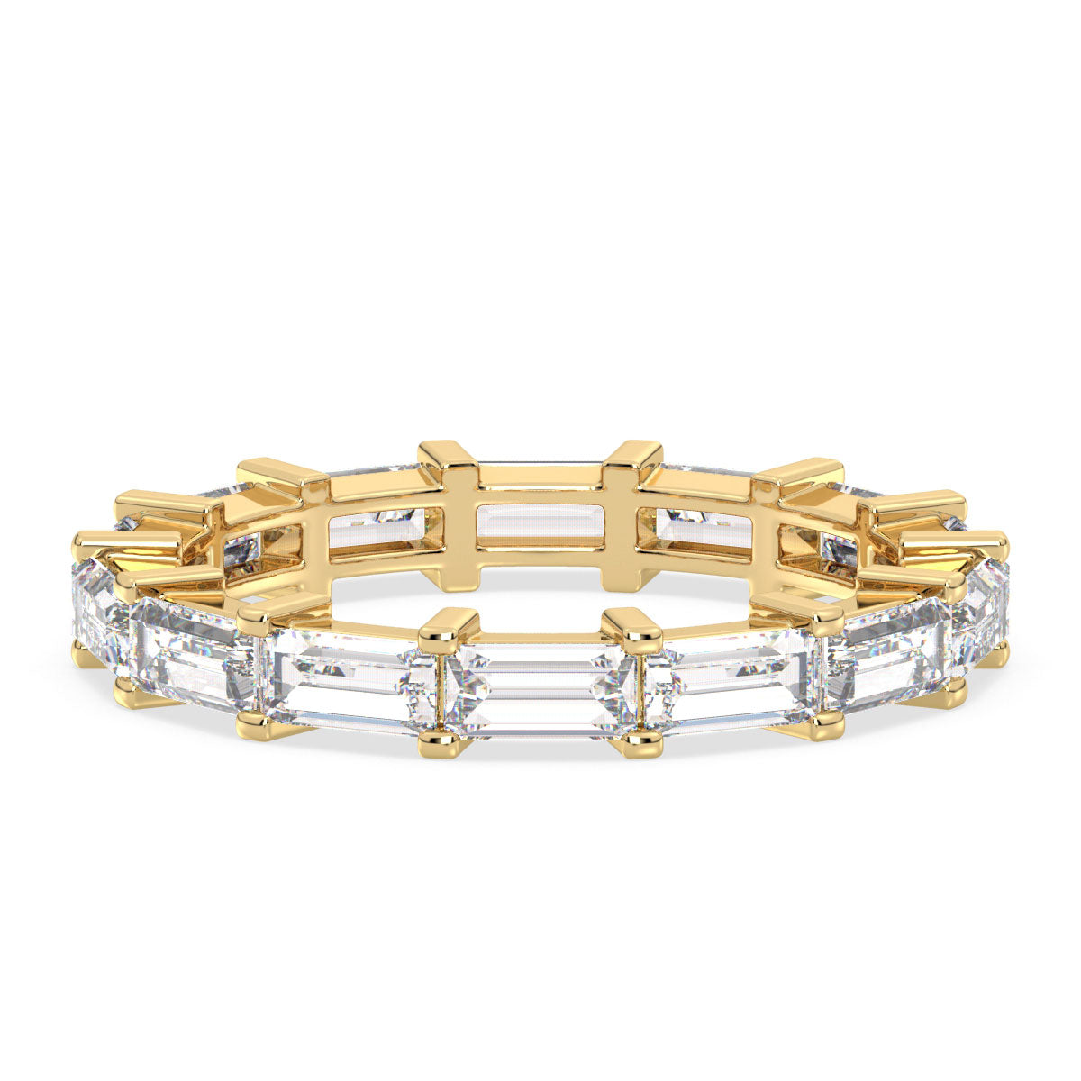 THEA BAGUETTE CUT LAB GROWN DIAMOND ETERNITY STACKABLE WEDDING RING, GOLD