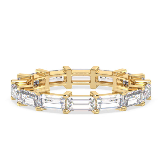 THEA BAGUETTE CUT LAB GROWN DIAMOND ETERNITY STACKABLE WEDDING RING, GOLD