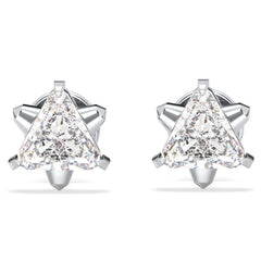 DAMAS TRIANGLE CUT LAB GROWN DIAMOND SOLITAIRE STAR ELEGANT EAR STUDS, GOLD