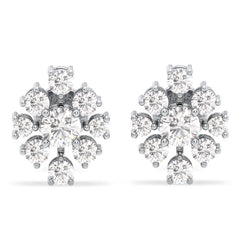 CLARETTE ROUND CUT LAB GROWN DIAMOND QUIRKY STUDS, GOLD