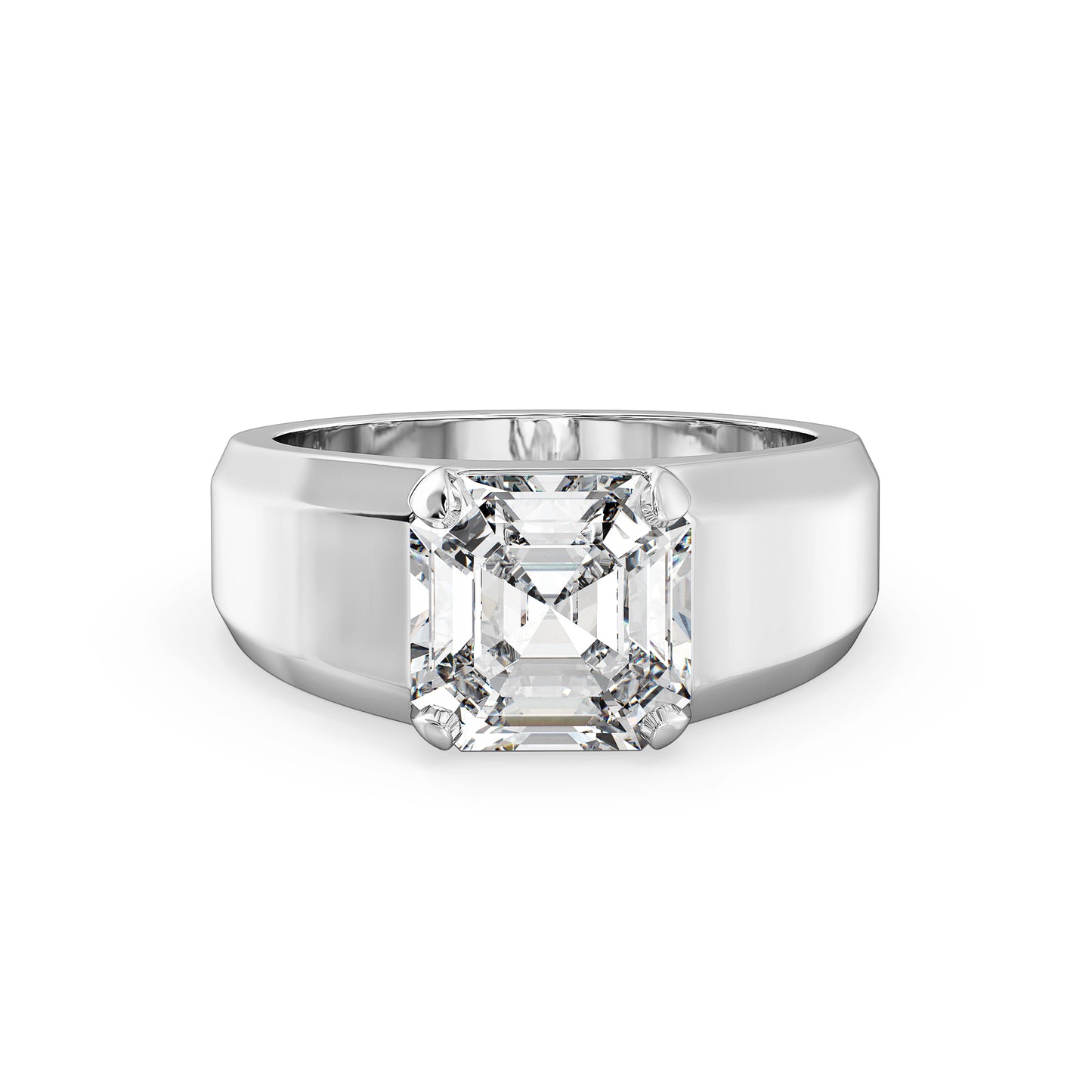 FRANCIS ASSCHER CUT LAB GROWN DIAMOND SOLITAIRE ENGAGEMENT RING, GOLD