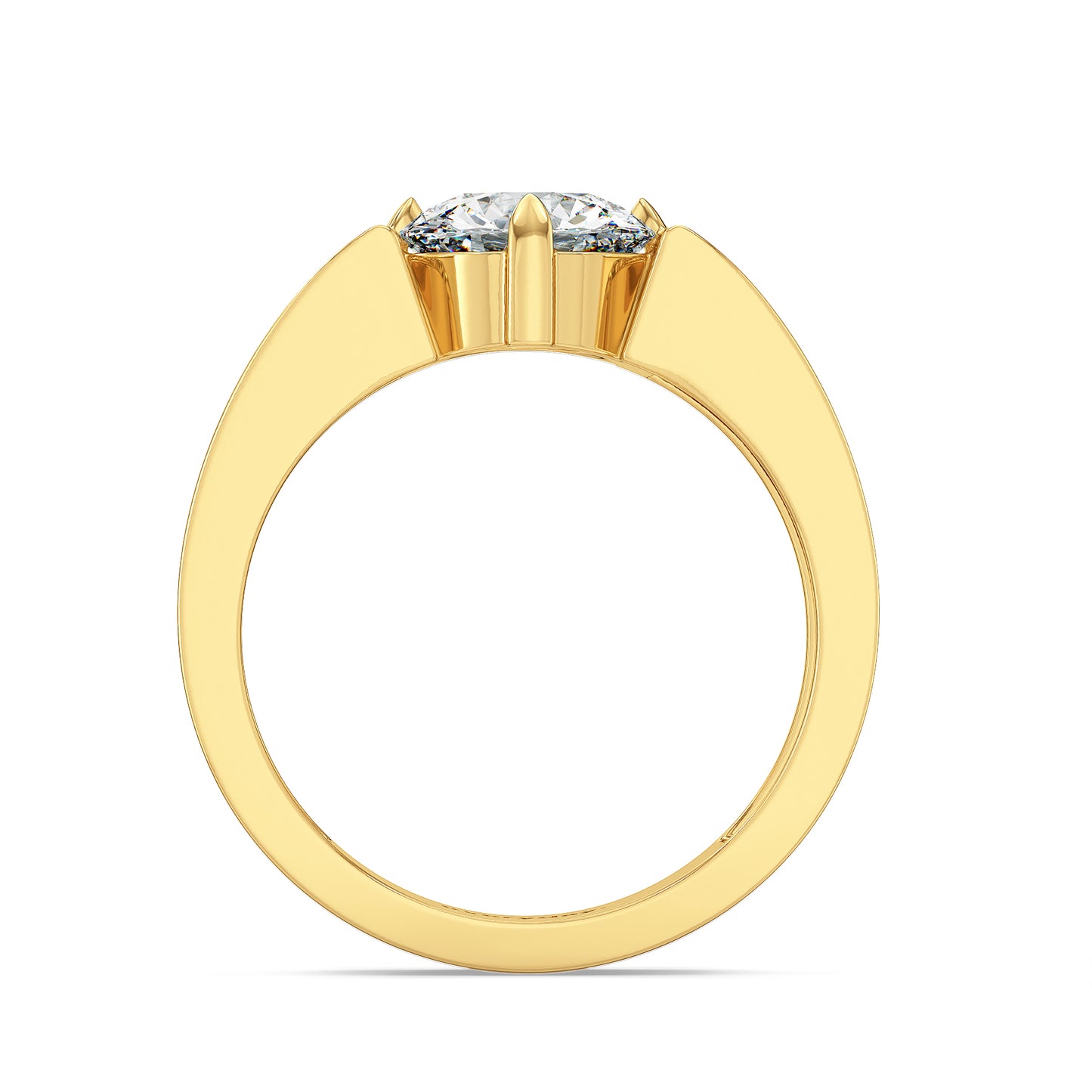 ARTHUR ROUND CUT LAB GROWN DIAMOND SOLITAIRE BOLD MEN'S ENGAGEMENT RING, GOLD