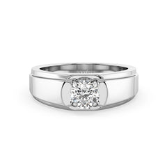 ARTHUR ELEVATED ROUND CUT LAB GROWN DIAMOND SOLITAIRE MEN'S ENGAGEMENT RING, GOLD