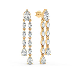 LILETTA PEAR AND MARQUISE CUT ELEGANT COCKTAIL LAB GROWN DIAMOND DROPS, GOLD