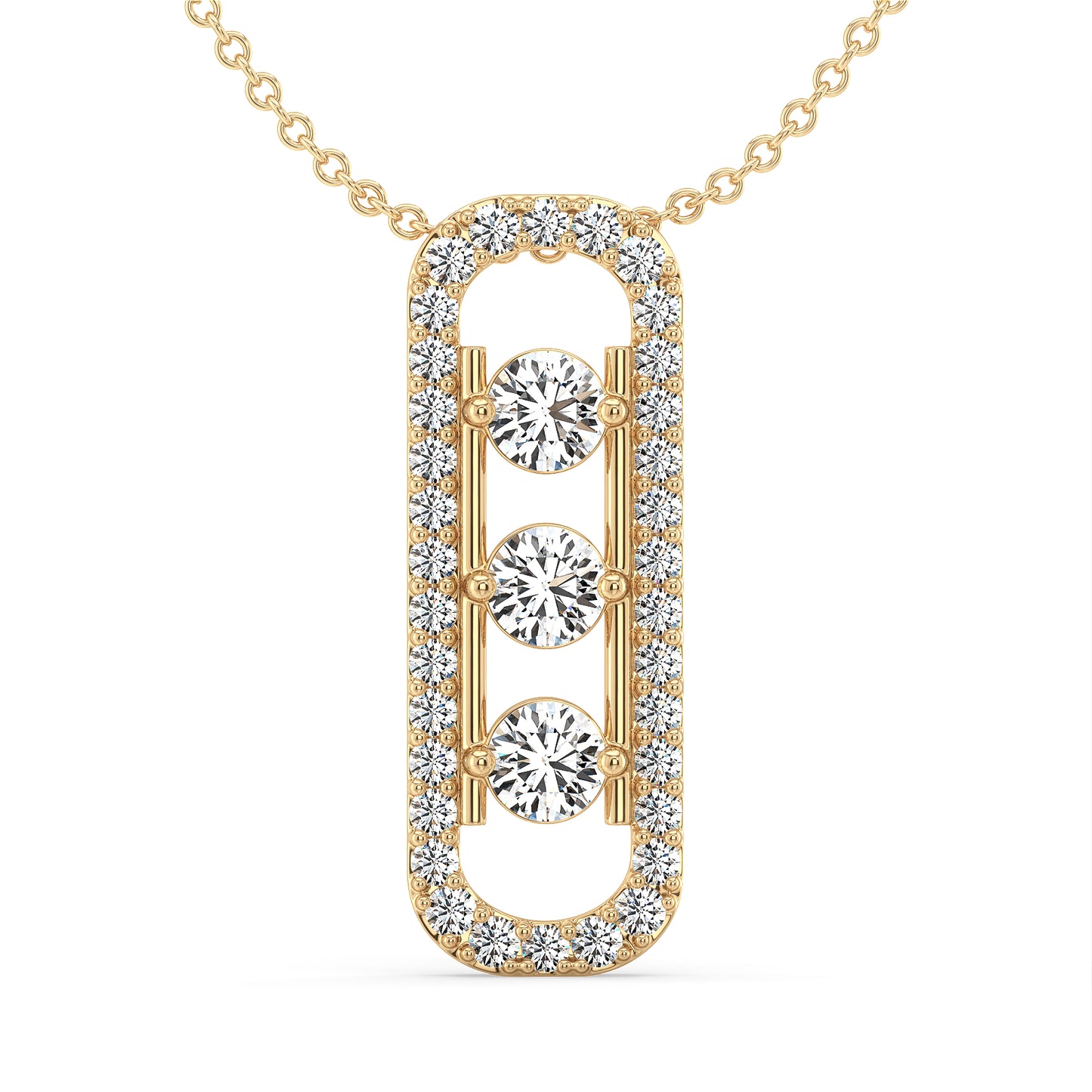 IRIS ROUND CUT LAB GROWN DIAMOND ELEGANT PENDANT, GOLD