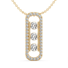 IRIS ROUND CUT LAB GROWN DIAMOND ELEGANT PENDANT, GOLD