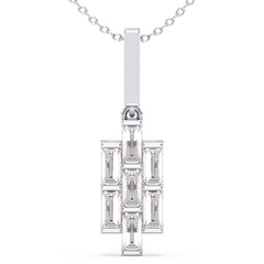 THEA BAGUETTE CUT BAR SET LAB GROWN DIAMOND PENDANT, GOLD