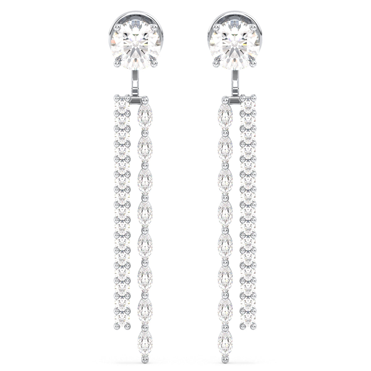LILETTA MARQUISE AND ROUND CUT LAB GROWN DIAMOND JACKET ELEGANT DROPS, GOLD