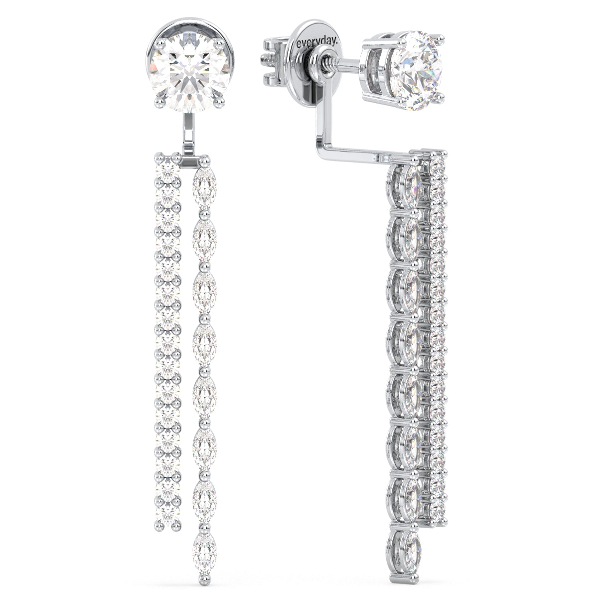 LILETTA MARQUISE AND ROUND CUT LAB GROWN DIAMOND JACKET ELEGANT DROPS, GOLD