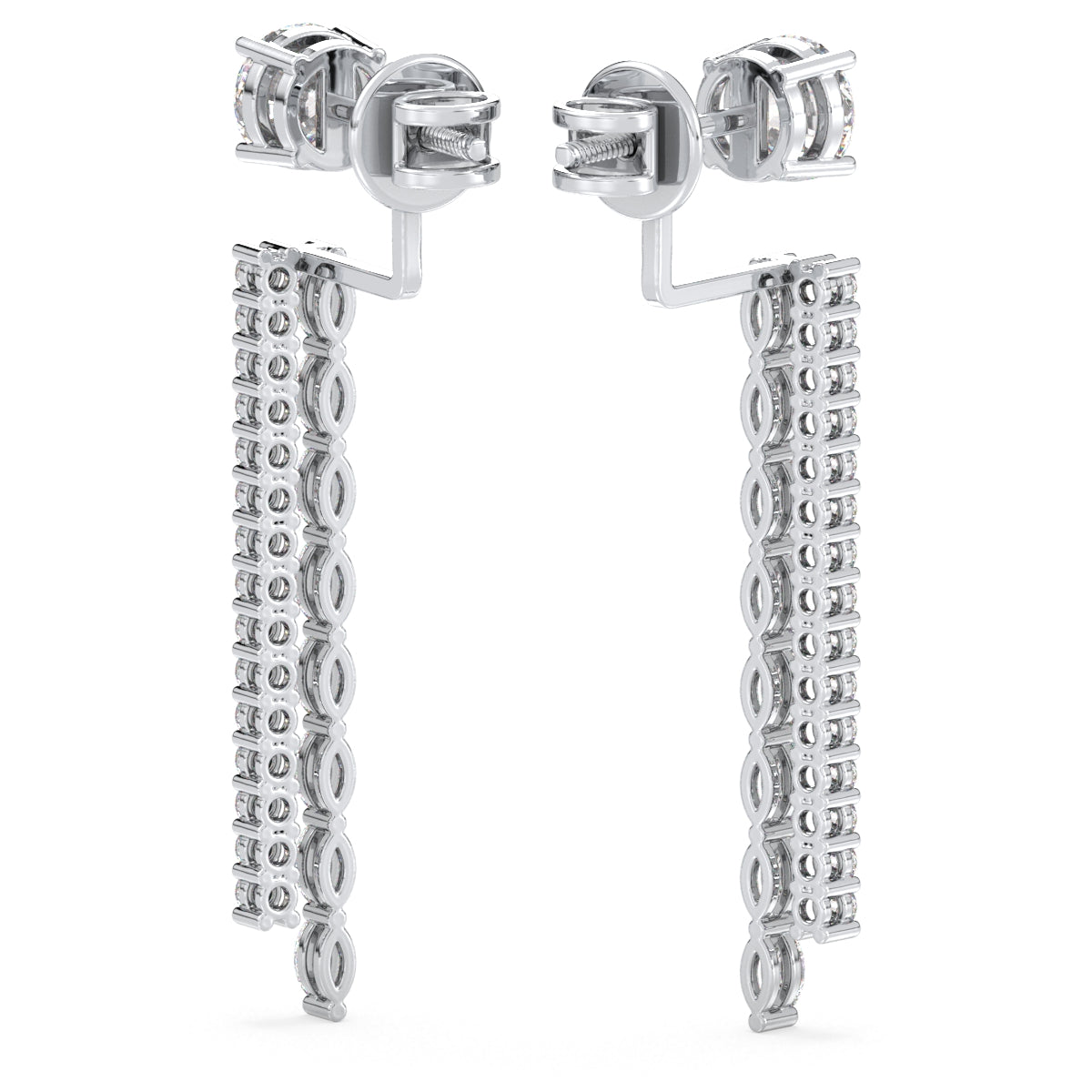 LILETTA MARQUISE AND ROUND CUT LAB GROWN DIAMOND JACKET ELEGANT DROPS, GOLD