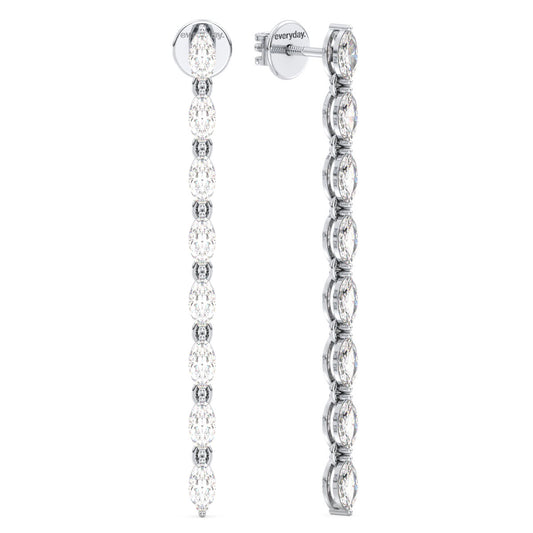 LILETTA MARQUISE CUT LAB GROWN DIAMOND TENNIS EARRINGS, GOLD