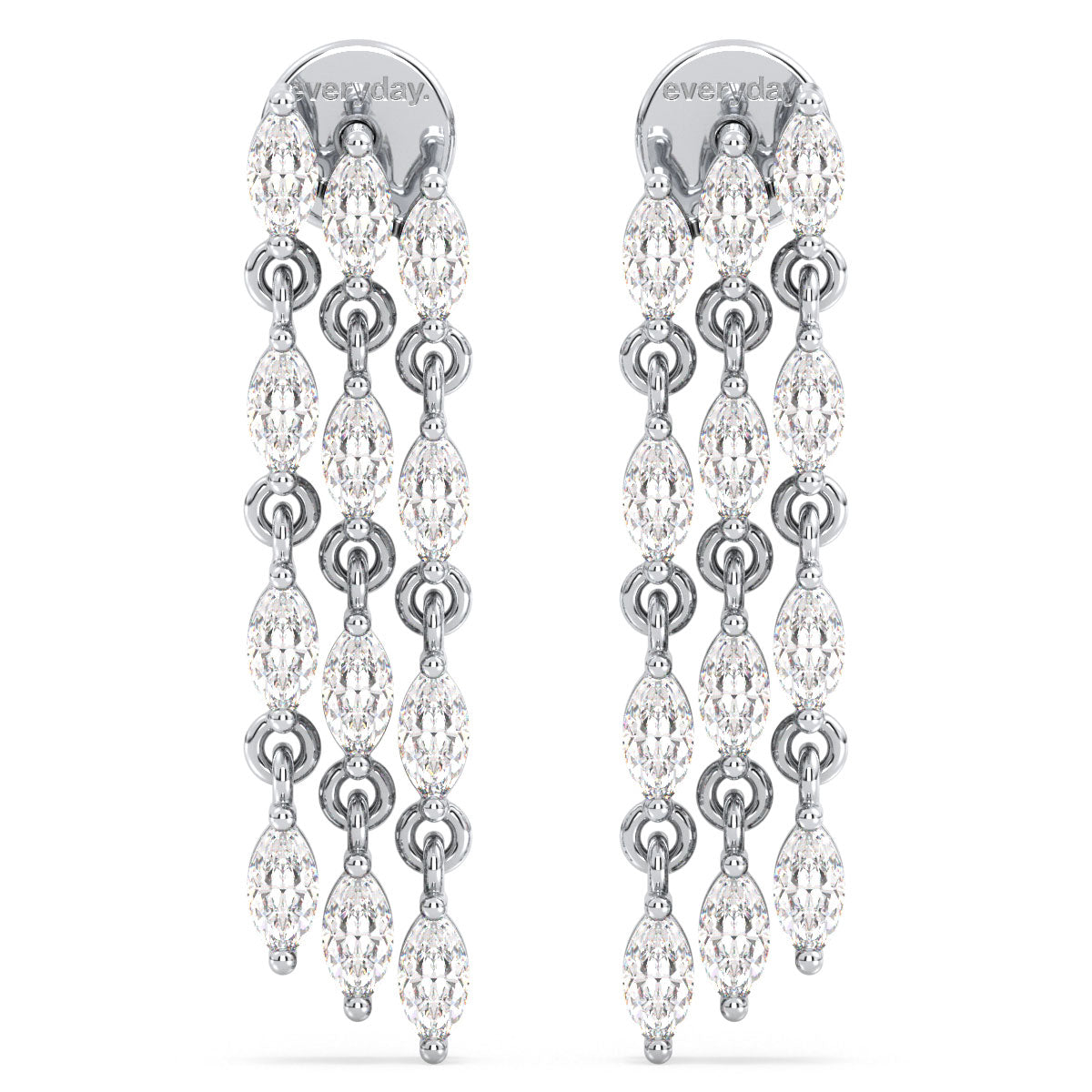 LILETTA LINKED MARQUISE CUT LAB GROWN DIAMOND DROPS, GOLD