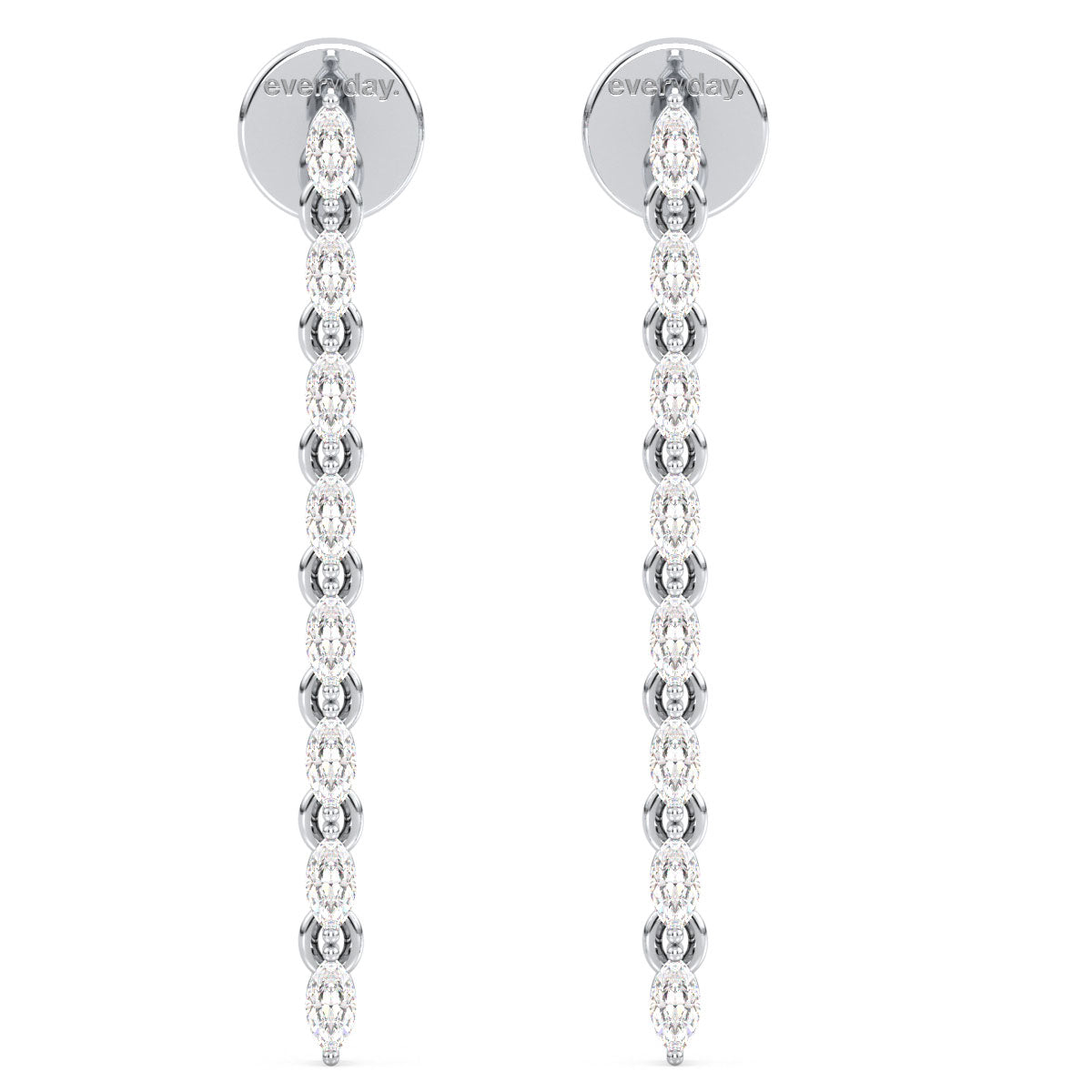 LILETTA MARQUISE CUT LAB GROWN DIAMOND TENNIS EARRINGS, GOLD