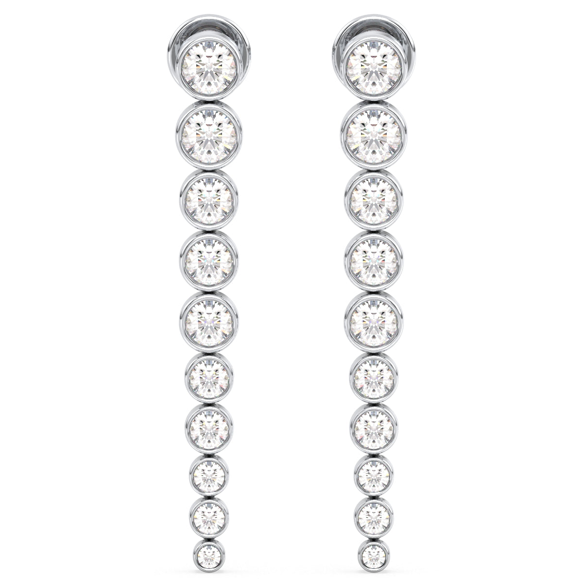 SOPHIA BEZEL SET ROUND CUT LAB GROWN DIAMOND CLASSIC DROPS, GOLD