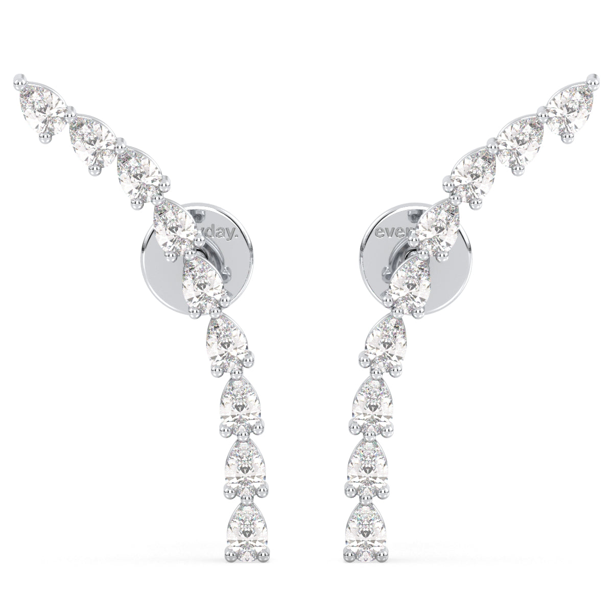 MARGUERITE CRESENT PEAR CUT LAB GROWN DIAMOND DROPS, GOLD