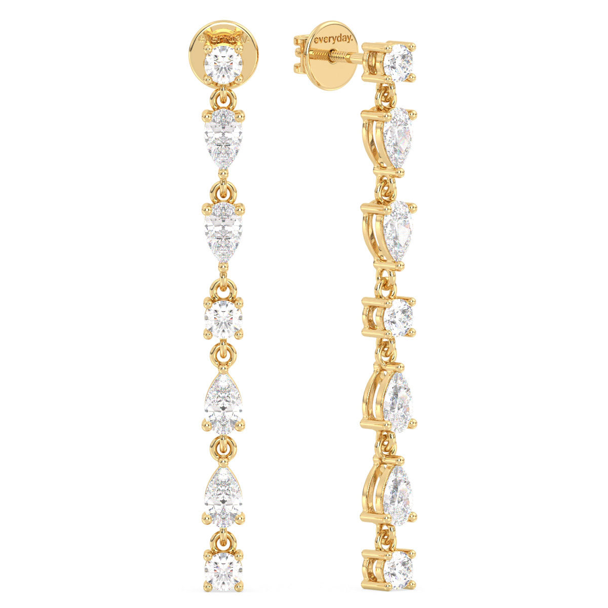 SOPHIA ROUND AND PEAR CUT LAB GROWN DIAMOND CLASSIC DROPS, GOLD