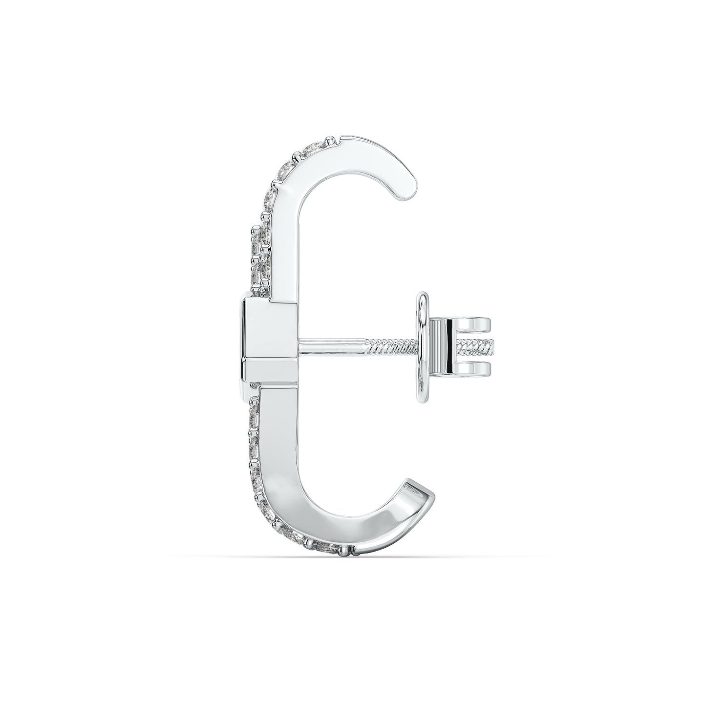 KATE BEZEL SET EMERALD CUT LAB GROWN DIAMOND STUDDED HOOPS IN A FANCY SETTING, GOLD
