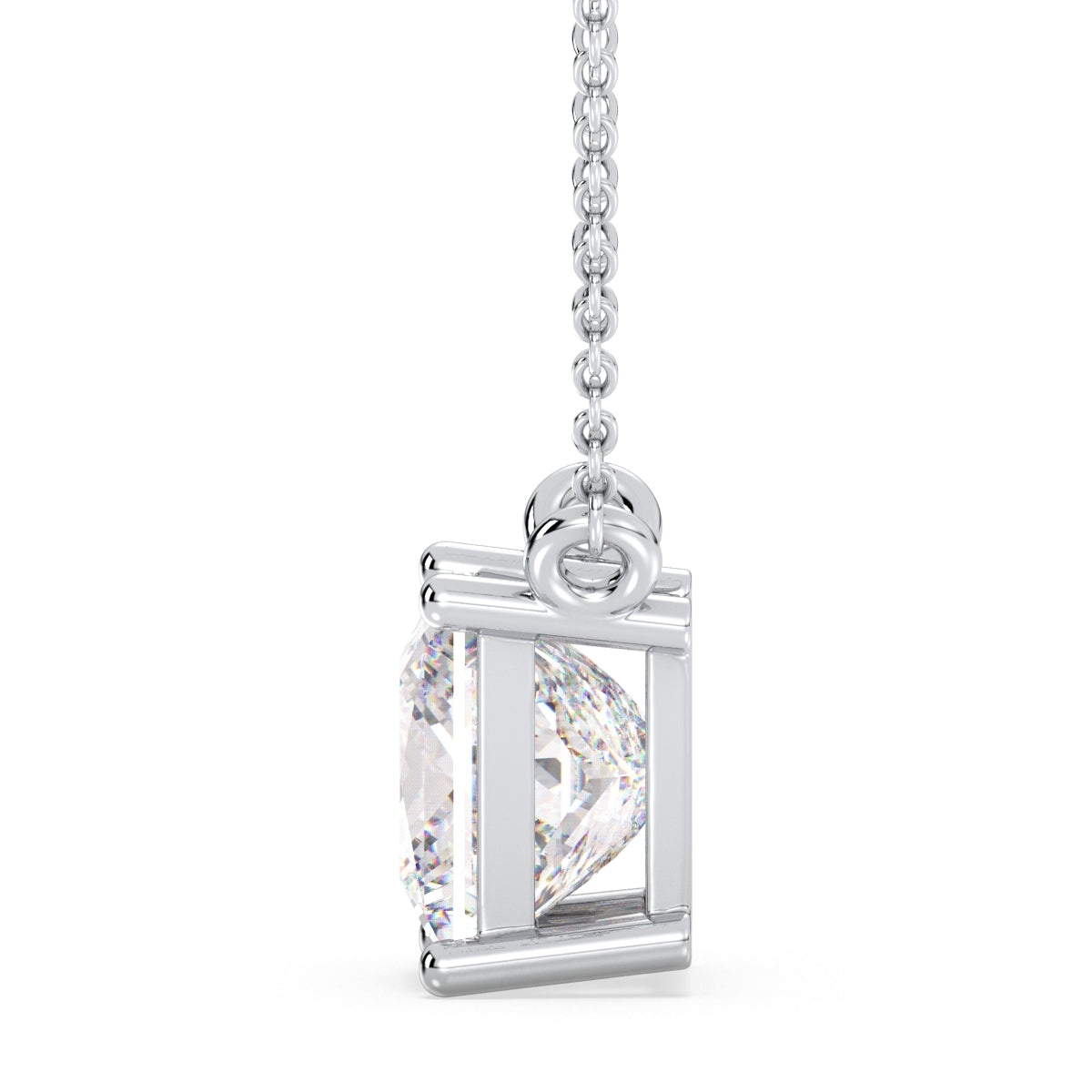 AZALEA PRINCESS CUT LAB GROWN DIAMOND SOLITAIRE RIVIÈRE NECKLET, GOLD