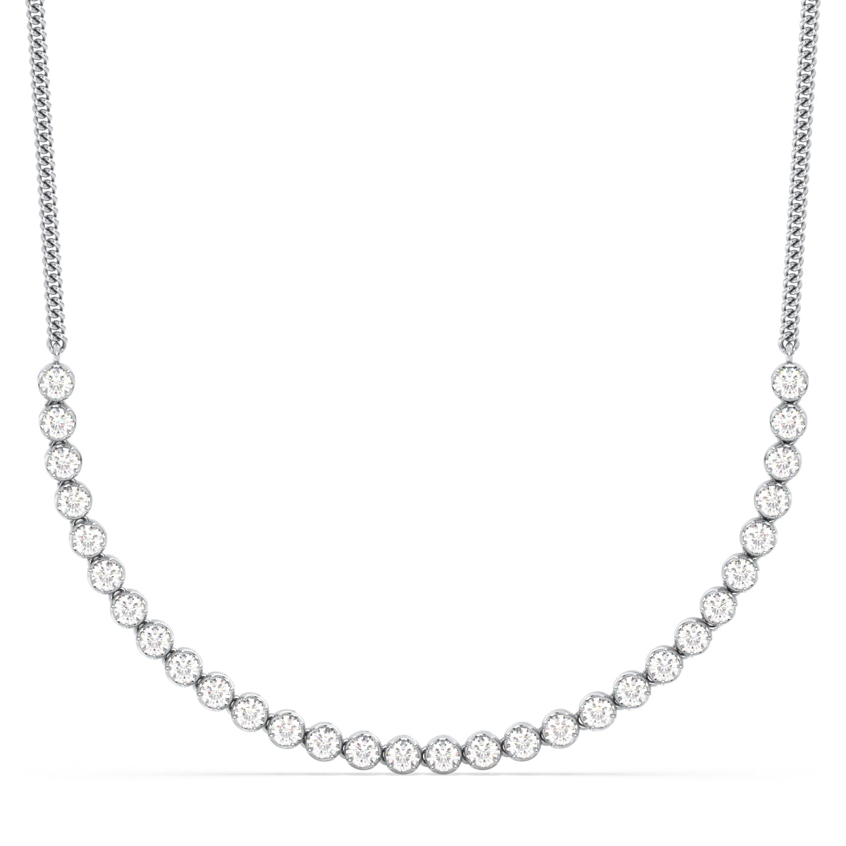 THEODORA ROUND CUT LAB GROWN DIAMOND HALF TENNIS NECKLACE, GOLD